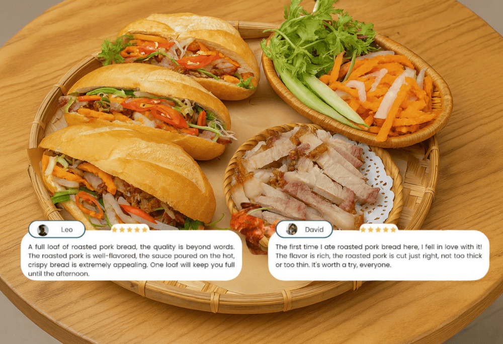 Mr. Phu Dat's roasted pork bread is known and loved by many people